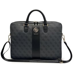 Husa Geanta pentru Laptop 16", Unisex, Ajustabila - Guess 4G Round Classic Logo Stripe (GUCB166PG4S4RK) - Black