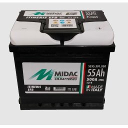 Baterie auto 55Ah Midac Itineris EFB Start-Stop 207x175x190 500A 12V