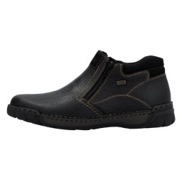 Ghete barbati, Rieker, B0392-00-Negru, casual, piele naturala, impermeabile, imblanite, cu talpa joasa, negru (Marime: 42)