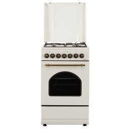 Aragaz Samus SR550EL3C1 Design Rustic 3 Arzatoare pe Gaz + 1 Arzator Electric Cuptor Electric 48L Timer Mecanic 50CM Bej