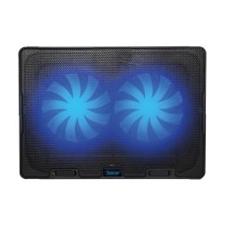 Cooler Laptop Cooler pentru laptop de 17" Gaming-2F ,sita metal, 2xfan 14cm cu turatie reglabila intre 800 si 1200rpm, Ajustabil pe inaltime 5 trepte, Airflow 63cfm, Negru