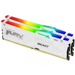 Kit Memorie RAM Kingston Fury Beast RGB White Intel XMP 3.0/AMD EXPO KF560C36BWE2AK2-32, 32GB, DDR5-6000MHz, CL36, Dual Channel