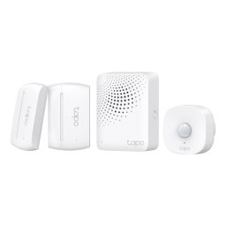 Kit senzori smart TP-Link Tapo T30 KIT, hub H100, senzor miscare T100, 2x senzor usa/fereastra T110, alarma 90dB, notificari aplicatie, compatibil Alexa, Google Home si Apple Home