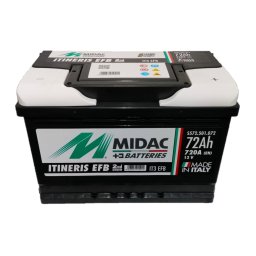 Baterie auto 72Ah Midac Itineris EFB Start-Stop 278x175x190 720A 12V