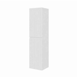 Dulap baie suspendat, Fluminia Pisa, front riflat, 2 uși Soft Close, MDF, alb