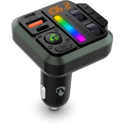 Modulator FM Nedis CATR2024BK Bluetooth Hands-Free 1x USB-C PD 20W + 1x USB-A 18W Iluminare LED Negru