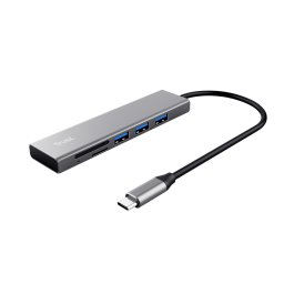 Hub USB Trust Halyx Cititor de Carduri Gri