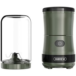 Râșniță si blender portabil 3‑în‑1 HIBREW G2 Green 70W, 2000mAh, USB-C, capacitate 200g, setare grad de macinare, verde
