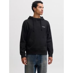Jack & Jones Hanorac barbati, cu buzunar tip marsupiu, Relaxed Fit, JJEARCHIVE, Negru (SELECTATI MARIMEA: L)