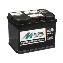 Baterie auto 60Ah Midac Itineris AGM Start-Stop 242x175x190 680A 12V