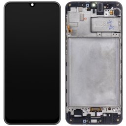 Display cu Touchscreen Samsung Galaxy M21 M215 / M30s M307, cu Rama, Negru, Service Pack GH82-21265A