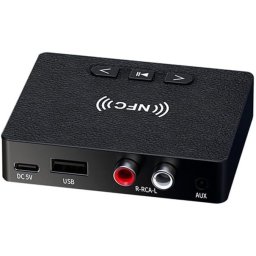 Receiver Audio Bluetooth 6.0 cu NFC, AUX 3.5 mm, RCA, USB, Hi-Fi, raza 10 m, alimentare USB Type-C 5V, adaptor wireless pentru Auto, Boxe si Amplificator