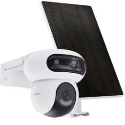 Camera de Supraveghere EZVIZ CS-HB90/SP(4MP+4MP) cu Rotatie Duala si Panou Solar Wi-Fi 2K x2 Full Color Functii AI Alb