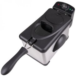 Friteuza Oliver Voltz OV51980H, 2000W, 2 L, Cos detasabil, Termostat 115-190°C, Inox/Negru