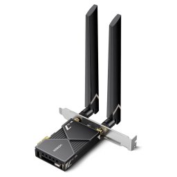 Placa de retea Adaptor PCIe WiFi 7 Compatibil Windows 11 Bluetooth 5.4 Antena 6dBi MLO 6G Tri Band BE6500 55204 Negru