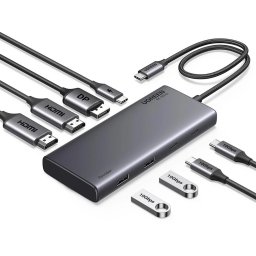 Hub Multiport, USB, Type-C, HDMI, DP, PD100W, 4K, 10Gbps - Ugreen CM639 (35625) - Black