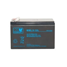 Acumulator stationar AGM VRLA MW Power, 12V, 9Ah, Long Life peste 12 ani, terminale T2/F2 Faston 250, fara intretinere, 151x65x94mm, MWP 9-12L, BAT12V9MWP