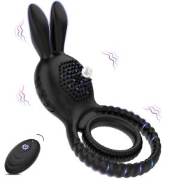 Inel penis Vibrating Bunny Black