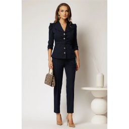 Compleu DY Fashion bleumarin format din sacou si pantaloni