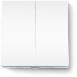 TP-LINK TAPO S220 intrerupator inteligent dublu (NECESITA HUB TAPO), Wireless: 868 MHz, incarcare maxima: 600 W LED/600W CFL/1000W INC/1000WFTL/Ventilator de 50 W, Dimensiuni: 87.1 × 86 × 41 mm, Alimentare: 2× Baterii AAA 1.5 V
