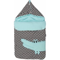 Port Bebe cu broderie Crocodil Womar Zaffiro KO-BWZF-04CR (Culoare: Turcoaz/Alb/Negru)