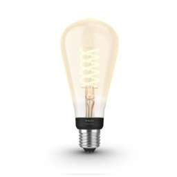 Bec LED filament Philips Hue ST72, E27, 550 lm, lumină caldă 2100K