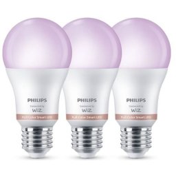 Set 3 becuri LED Philips RGB, E27, 8,5 W, control Bluetooth