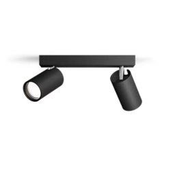 Spot Philips Idris GU10, negru, IP44, pentru iluminat rezidențial