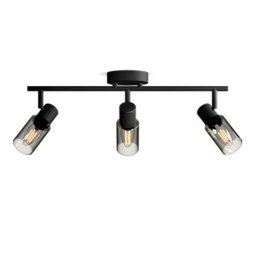 Spot Philips Palms, 3xE14, negru și sticlă, pentru iluminat interior