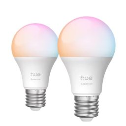 Set 2 becuri LED RGB Philips Hue, 8W, E27, control BT