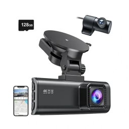 Camera video auto Camera Auto REDTIGER F7NP Dual, 4K + 1080p, WiFi, GPS, Night Vision, Mod Parcare, Card 128GB Inclus