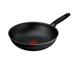 Tigai si seturi Tigaie wok Tefal Extra M0001932, 28 cm, aluminiu, invelis antiaderent ultra-rezistent, Thermo-Signal™, negru