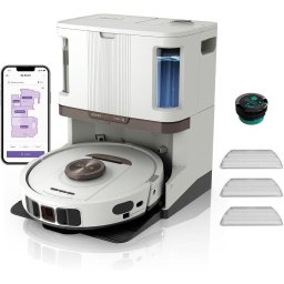 Aspirator Robot cu mop PowerDetect NeverTouch Pro 2in1 statie NeverTouch Pro reincarcare auto-curatare alimentare cu apa si golire automata 2l 14.8V autonomie max 110 min Alb
