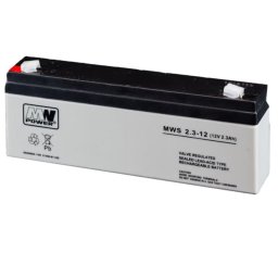 Acumulator stationar AGM VRLA MWS, 12V, 2.3Ah, pentru aplicatii stationare si sisteme de alimentare de rezerva, BAT12V2.3