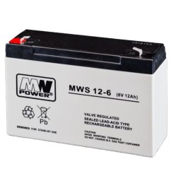 Acumulator stationar AGM VRLA MWS, 6V, 12Ah, pentru aplicatii stationare si sisteme de alimentare de rezerva, BAT6V12