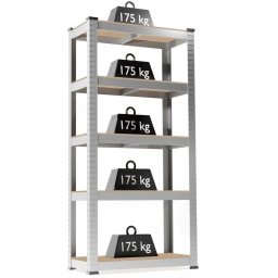 Raft metalic, 5 nivele depozitare, sarcina maxima totala 875 kg,180x90x30 cm