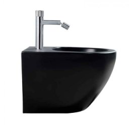 Bideu suspendat compact Fluminia Ricci, negru mat