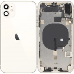 Capac Baterie Apple iPhone 11, Cu Carcasa Mijloc, Alb, Swap Premium