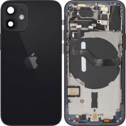 Capac Baterie Apple iPhone 12 mini, Cu Carcasa Mijloc, Negru, Swap Premium