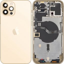 Capac Baterie Apple iPhone 12 Pro Max, Cu Carcasa Mijloc, Auriu, Swap Premium