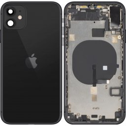 Capac Baterie Apple iPhone 11, Cu Carcasa Mijloc, Negru, Swap Premium