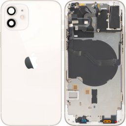 Capac Baterie Apple iPhone 12, Cu Carcasa Mijloc, Alb, Swap Premium