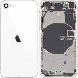 Capac Baterie Apple iPhone SE (2022), Cu Carcasa Mijloc, Alb (Starlight), Swap Premium