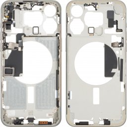 Carcasa Mijloc Apple iPhone 15 Pro Max, Alba (White Titanium), Swap