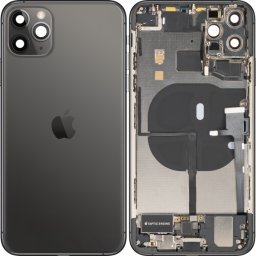 Capac Baterie Apple iPhone 11 Pro Max, Cu Carcasa Mijloc, Full Parts, Negru (Space Gray), Swap Premium