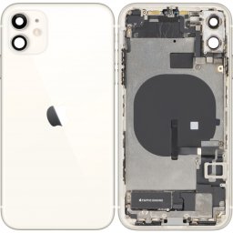 Capac Baterie Apple iPhone 11, Cu Carcasa Mijloc, Full Parts, Alb, Swap Premium