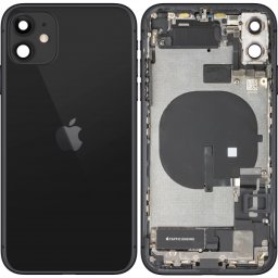 Capac Baterie Apple iPhone 11, Cu Carcasa Mijloc, Full Parts, Negru, Swap Premium