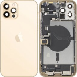 Capac Baterie Apple iPhone 12 Pro Max, Cu Carcasa Mijloc, Full Parts, Auriu, Swap Premium