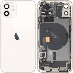 Capac Baterie Apple iPhone 12, Cu Carcasa Mijloc, Full Parts, Alb, Swap Premium
