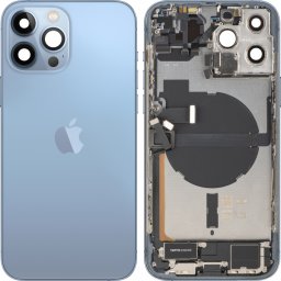 Capac Baterie Apple iPhone 13 Pro Max, Cu Carcasa Mijloc, Full Parts, Albastru (Sierra Blue), Swap Premium